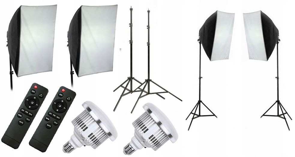 Wydajne lampy LED 200W (1600W) z bezprzewodowym pilotem