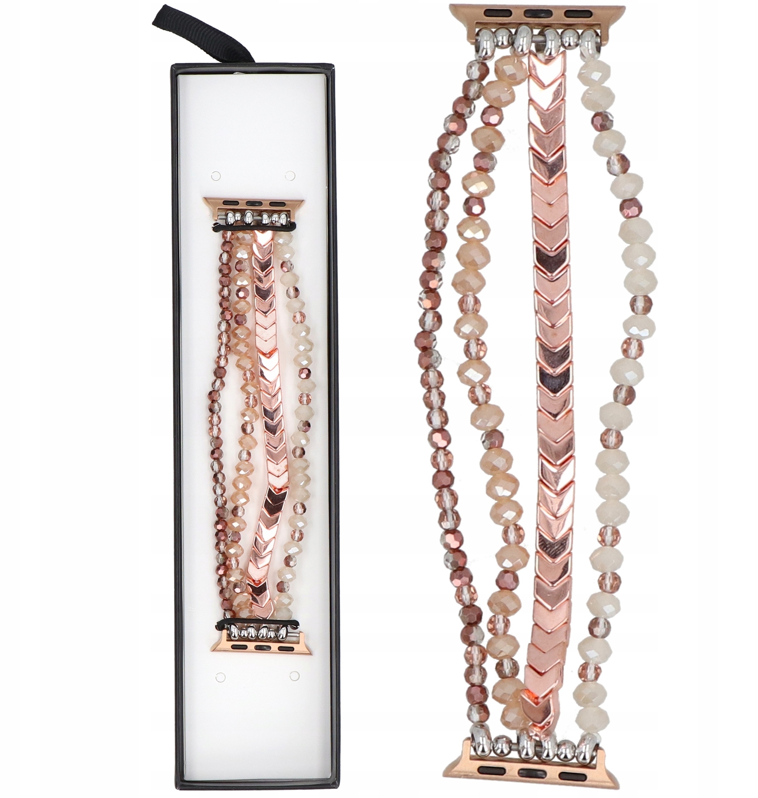 Bransoleta Multi Strand Beaded Rose Gold do Apple Watch 38/40/41mm – Elegancja na co dzień