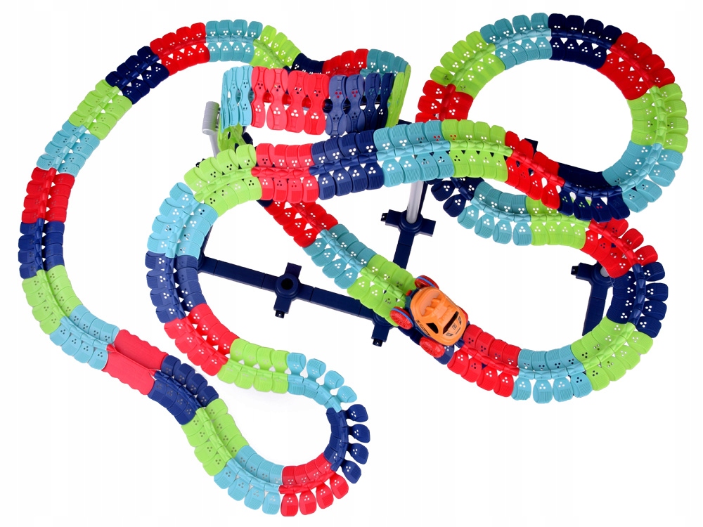 Jokomisiada Długi giętki tor samochodowy + autko 291 elementów – Niezapomniana zabawa dla dzieci