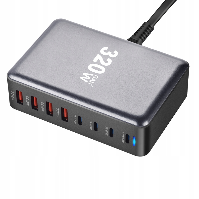 Wysoka moc 320W – Efektywne ładowanie wielu urządzeń