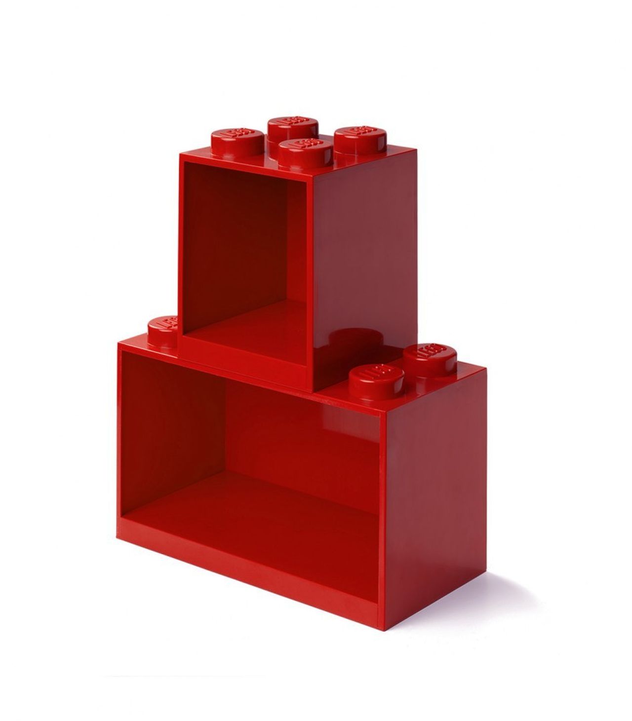 Zestaw półek LEGO BRICK 4 & BRICK 8 (Czerwone) – Stylowe rozwiązanie do przechowywania