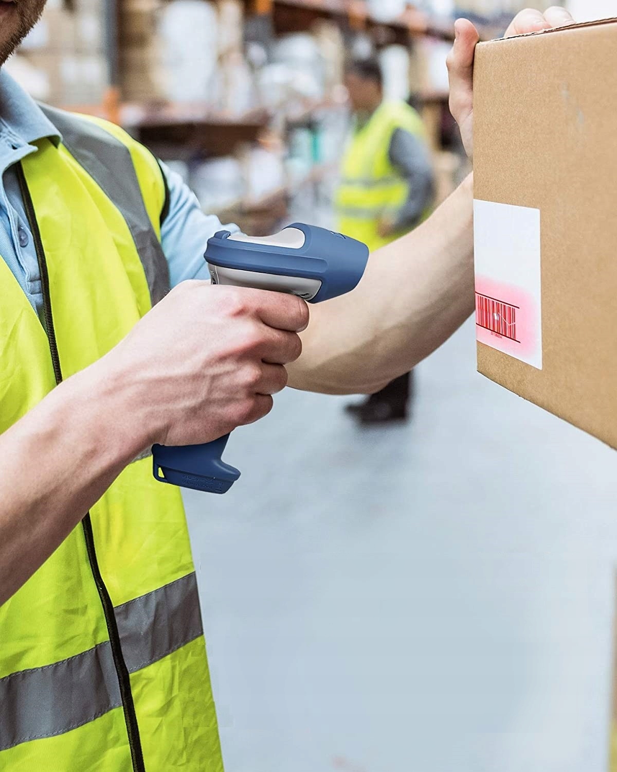 Skaner kodów kreskowych 73 white blue – Wydajność i nowoczesność w jednym