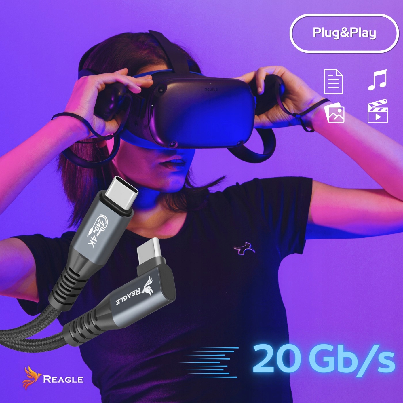 KABEL USB C 5M DO OCULUS STEAM VR QUEST 3 3S META VR – Doskonałe połączenie dla Twojej technologii VR