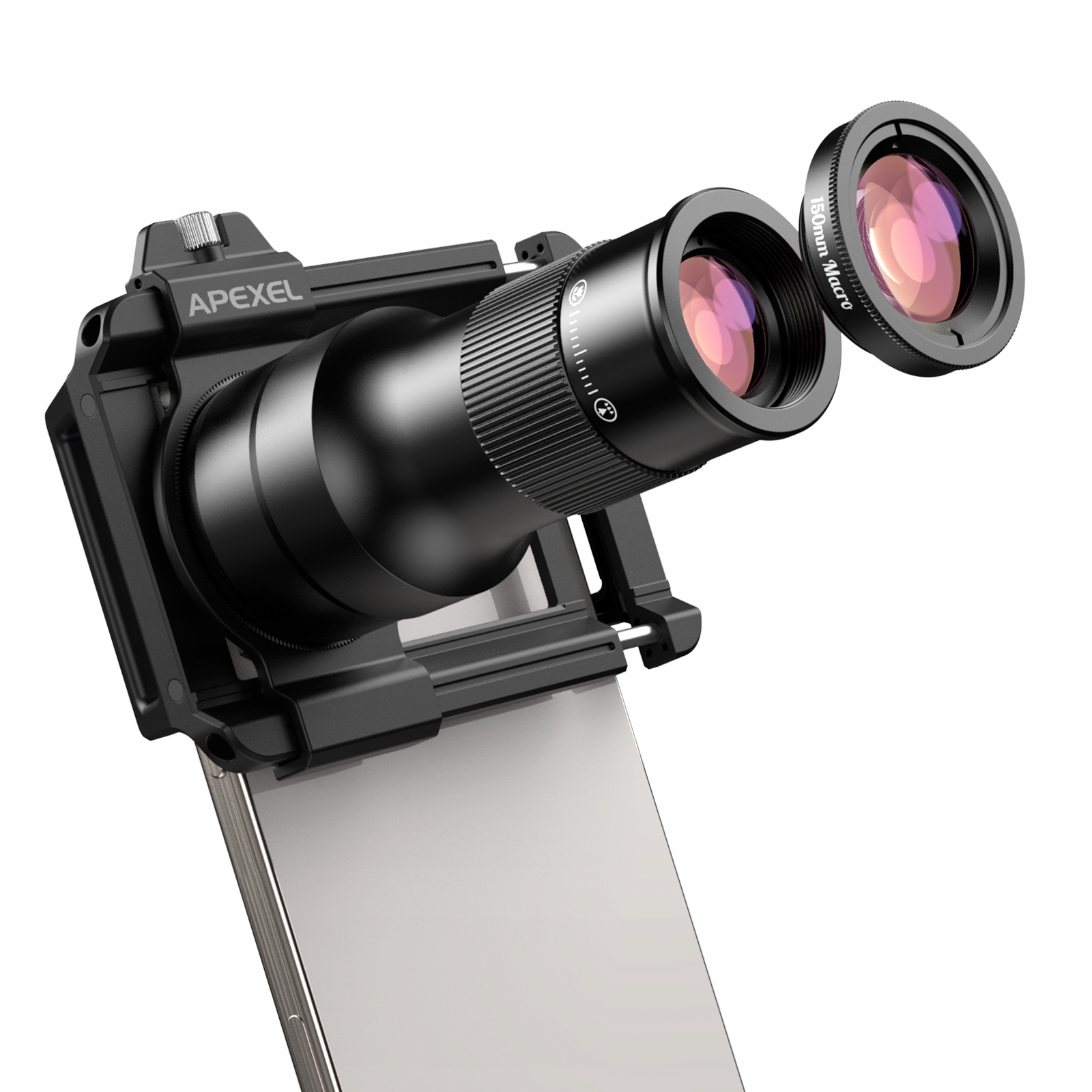 Funkcjonalność 2w1: Teleobiektyw 6x i Obiektyw Makro 150mm