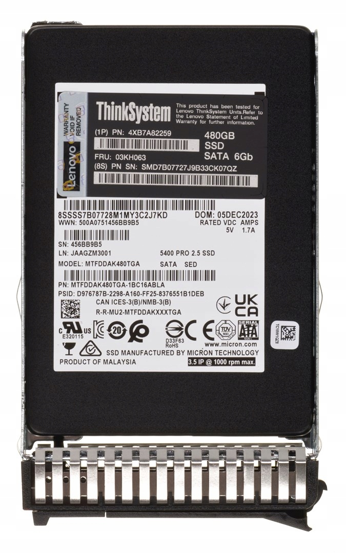 Dysk SSD Lenovo 5400 PRO 480GB 2.5'' SATA III – Wydajność i niezawodność dla serwerów