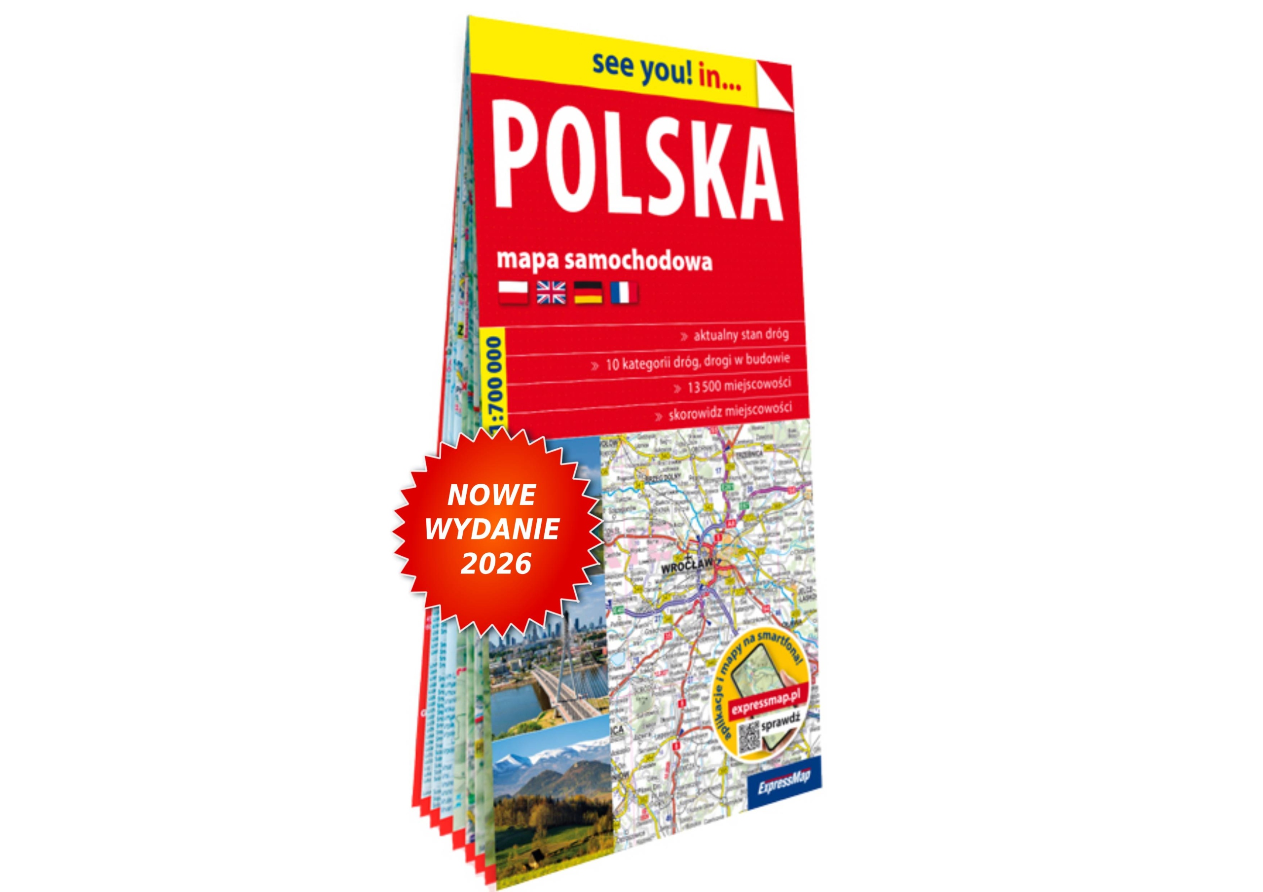 Polska papierowa mapa samochodowa 1:700 000 – Odkryj Polskę w nowy sposób