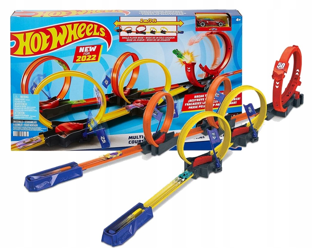 Hot Wheels TRACK HOT WHEELS 5 LOOPS HDR83 – Ekscytujący tor wyścigowy dla dzieci