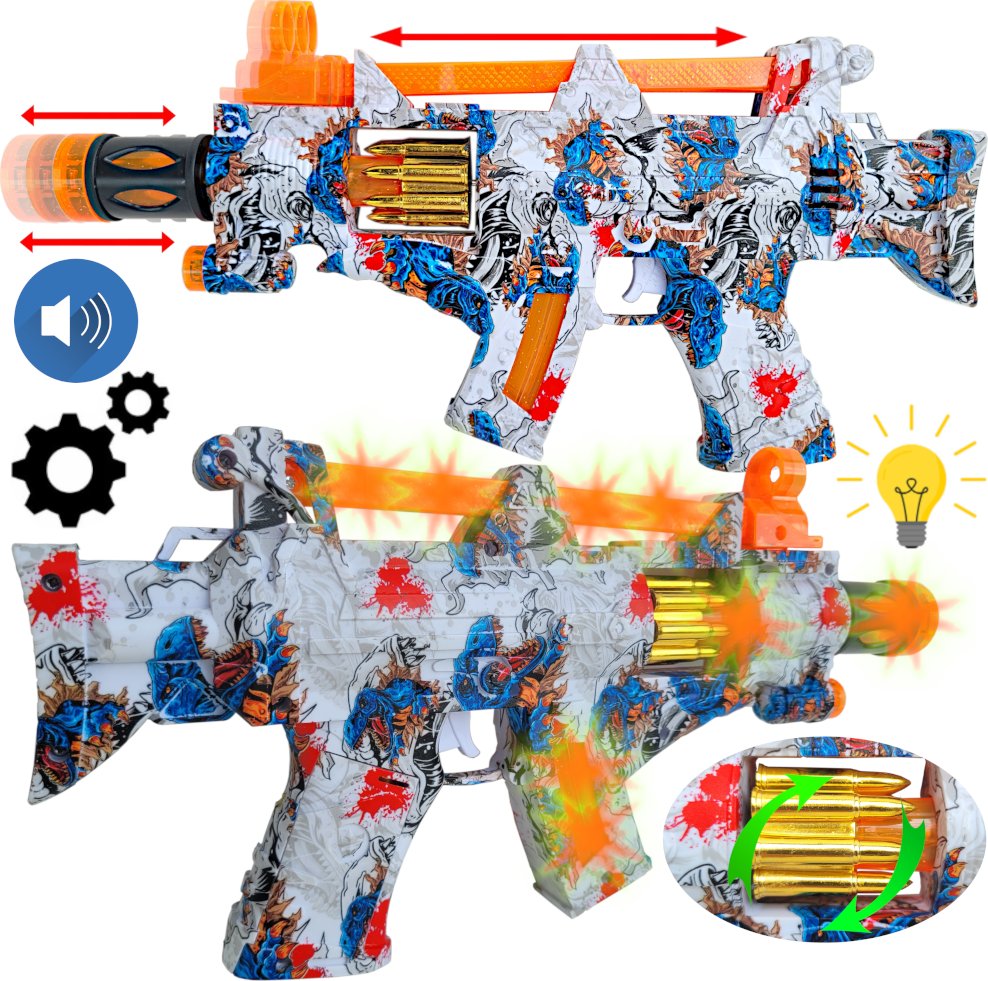 Karabin Pistolet Światło Dźwięk Efekty Ruchome Naboje 31 cm Tomdorix