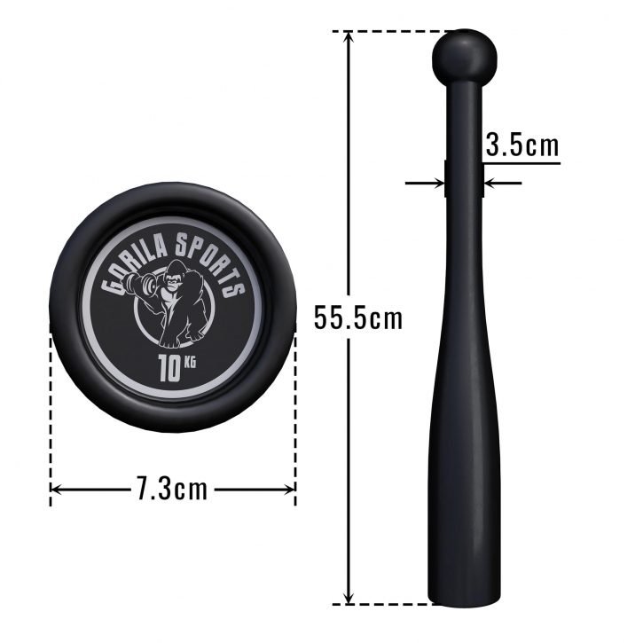 Waga i długość maczugi – 10 kg i 56 cm
