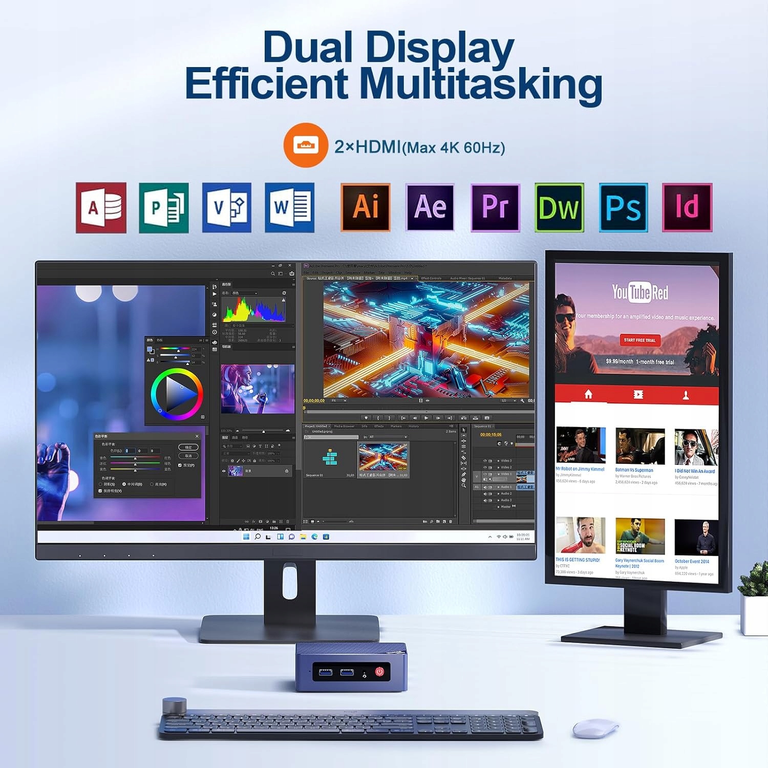 Obsługa podwójnego wyświetlacza przez HDMI