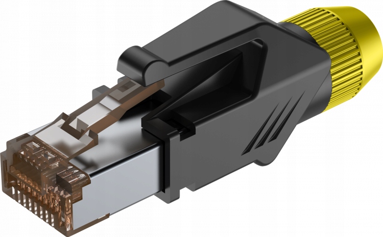 Wtyk typu RJ45 z osłoną Roxtone RJ45C5E-PH-YL – Idealne rozwiązanie do kabli sieciowych