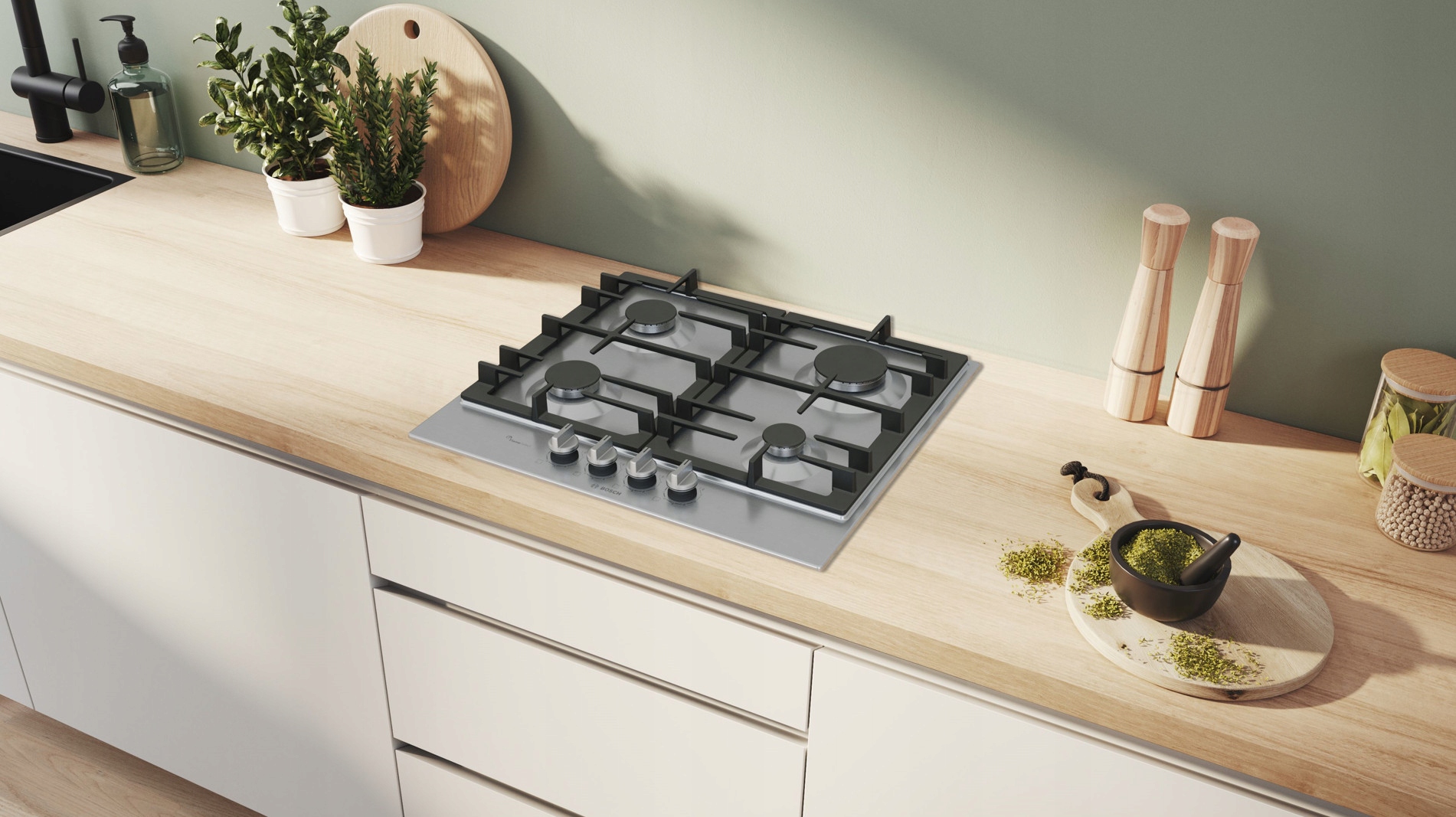 Płyta gazowa Bosch Serie 6 PCP6A5I90 – Wydajność i elegancja w Twojej kuchni