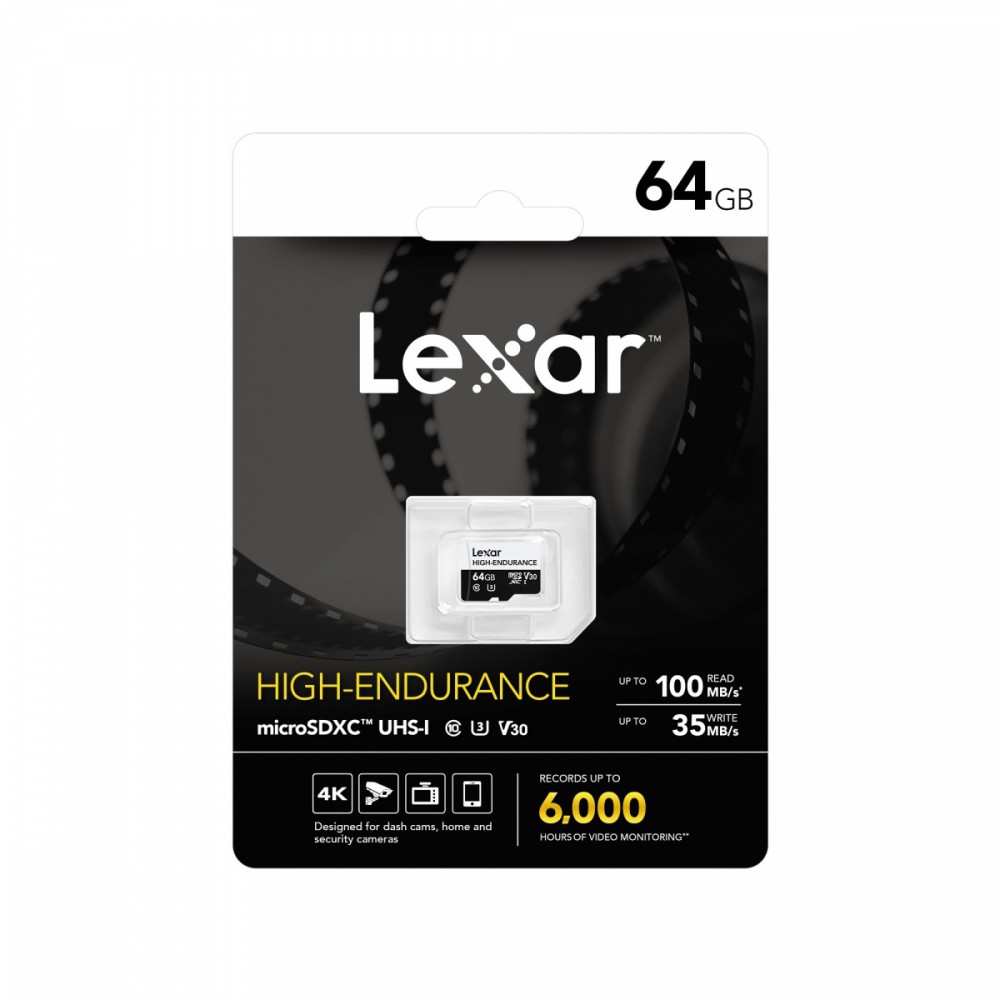 Lexar High-Endurance 64 GB MicroSDXC UHS-I Klasa 10 – Niezawodna pamięć do monitoringu
