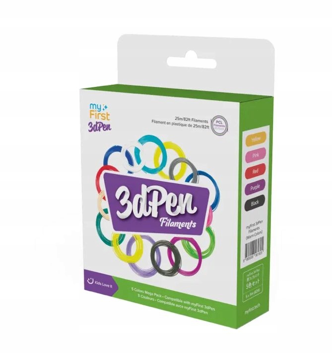 Wkłady Filamenty 5x 5m Filament do Długopis 3D PEN Make MyFirst PLA 1.75mm – Kreatywność w Twoich rękach
