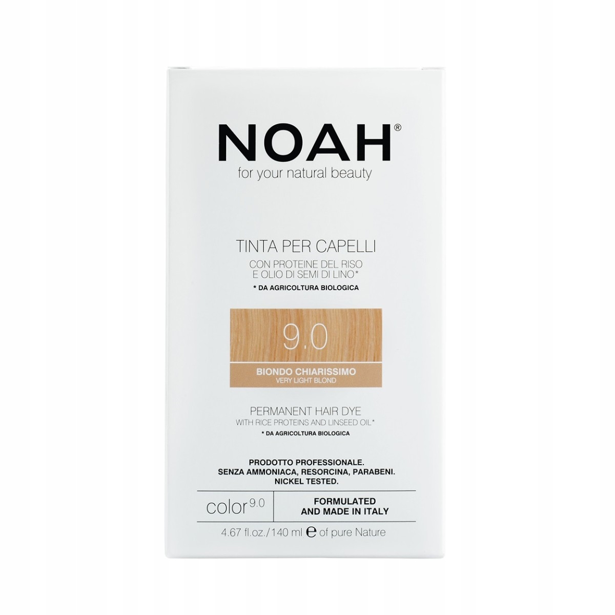 Ilgalaikiai plaukų dažai Noah 9.0 Bardzo jasny blond 140 ml – Naturalne piękno dla Twoich włosów