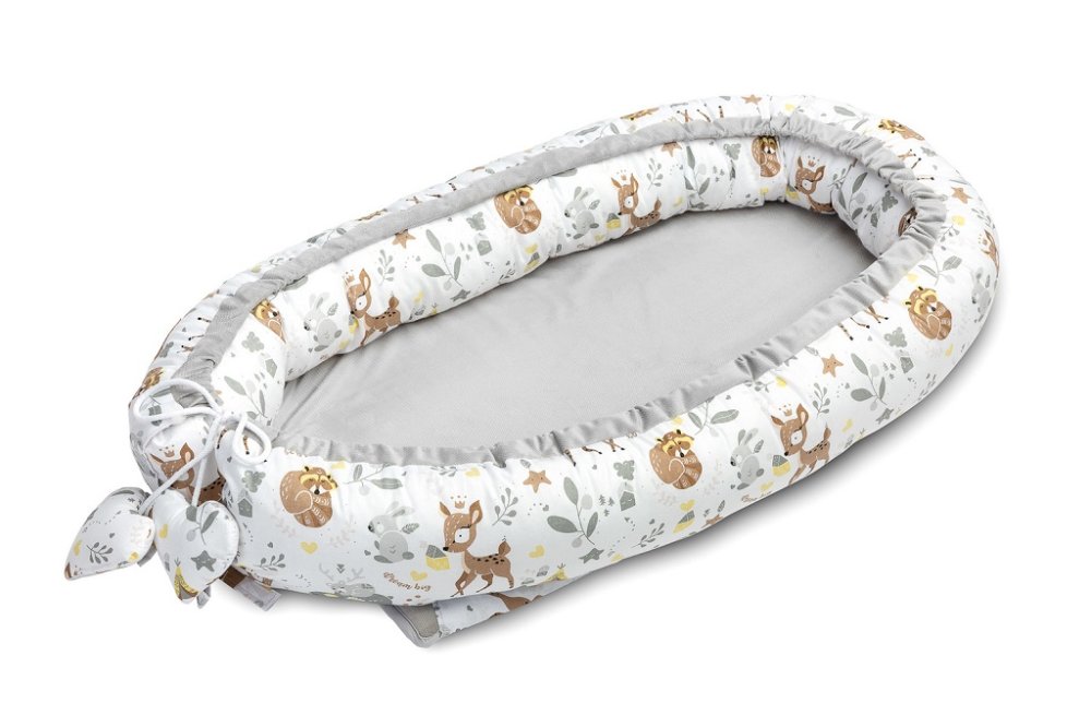 Kokon Velvet 80x45 Leśna Przygoda Biały – Bezpieczne miejsce dla Twojego maluszka