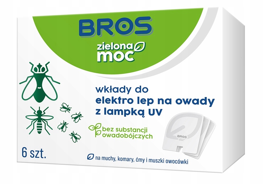 BROS Zielona Moc* – Wkłady do Elektro Lep na owady z lampką UV