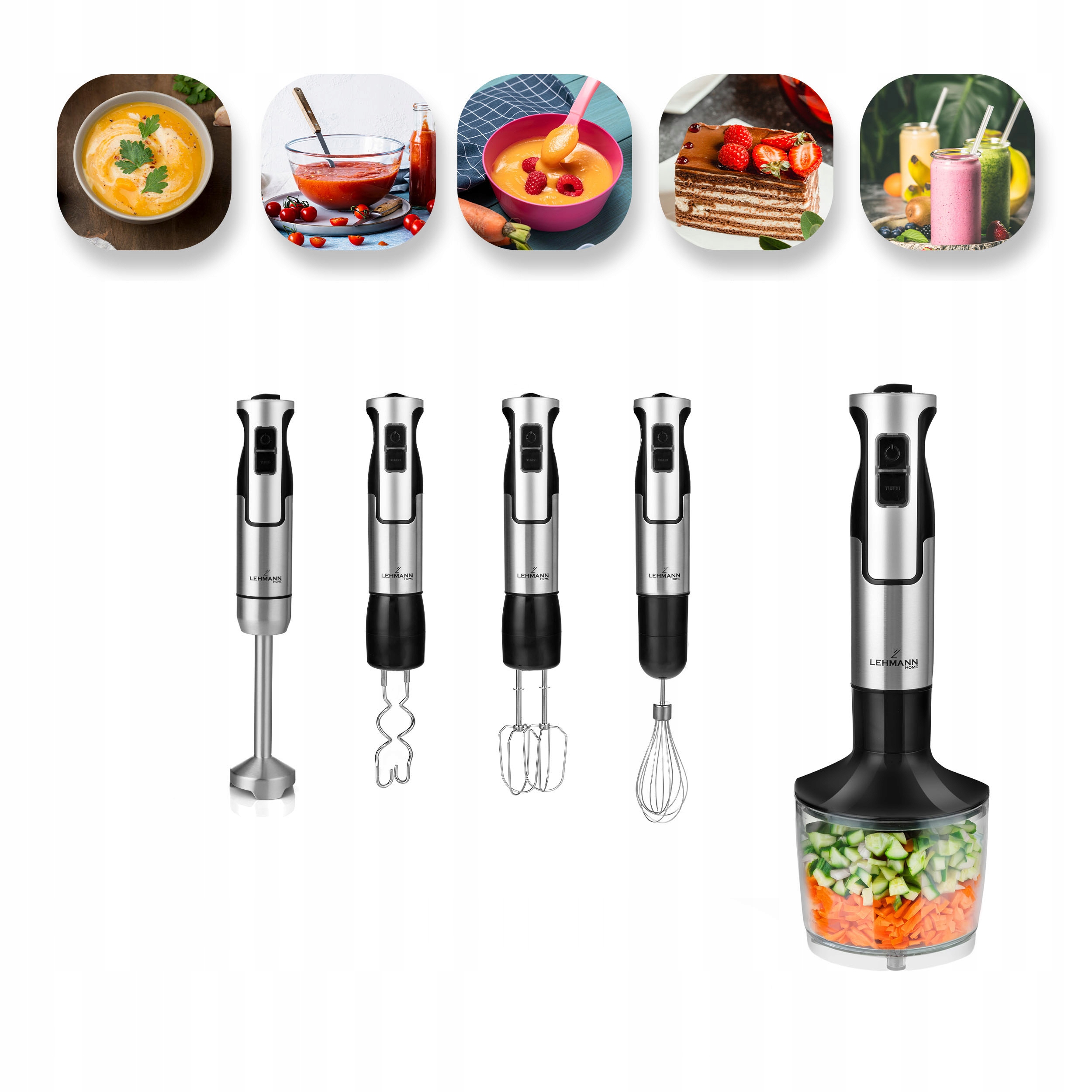 MOCNY BLENDER RĘCZNY WIELOFUNKCYJNY MIKSER NAJMOCNIEJSZY SILNIK OSTRZE XXL Regulacja obrotów tak