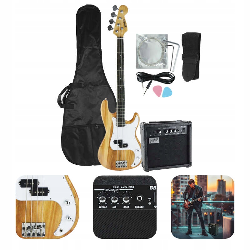 Gitara basowa Golden Guitar PBGB-40 – Kompletne rozwiązanie dla muzyków