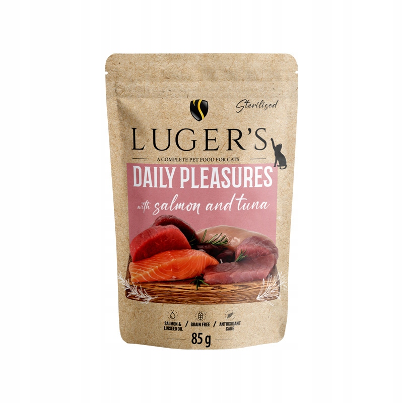 Karma mokra dla kota Luger's Daily Pleasures Sterilised z łososiem i tuńczykiem – Doskonałe odżywienie dla Twojego pupila