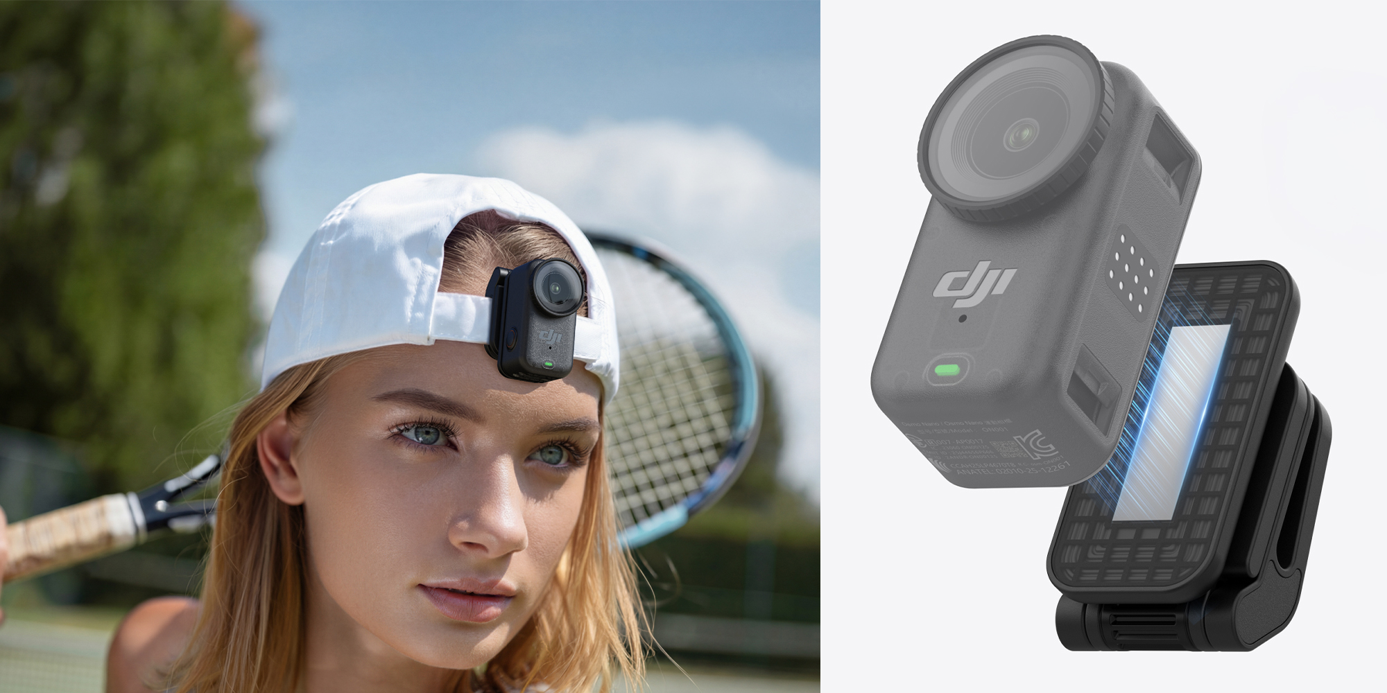width=100% Magnetyczny klips do czapki Telesin S3-HMH-05-TDJ do kamer DJI Osmo Nano