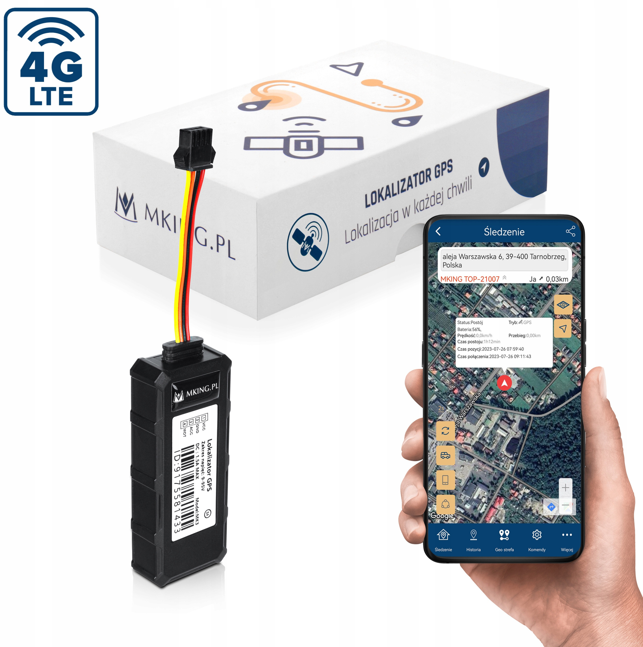 Lokalizator GPS Mking MK3 2G+4G – Bezpieczne śledzenie pojazdów i łodzi