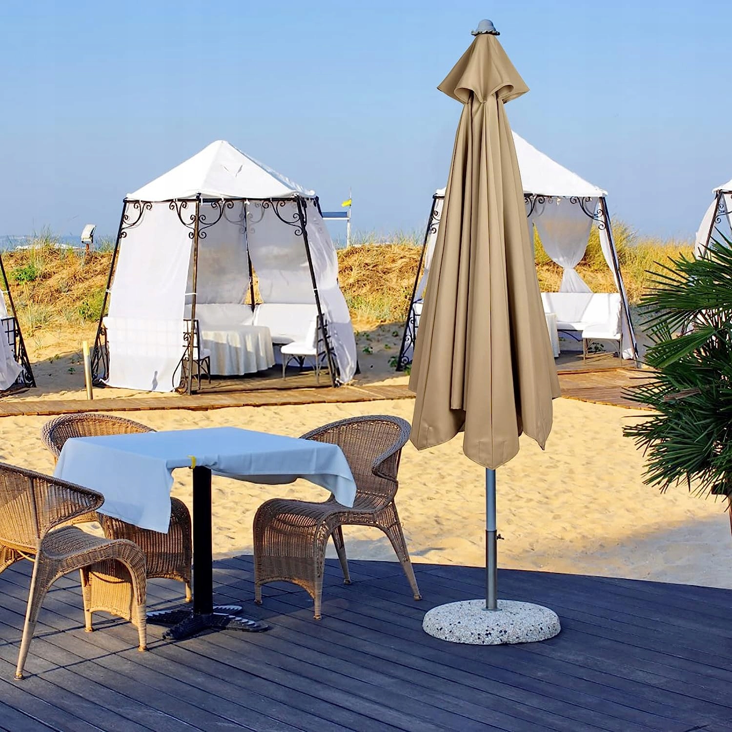 Poszycie parasola ogrodowego 8 ramion 300cm khaki – Odśwież swój ogród