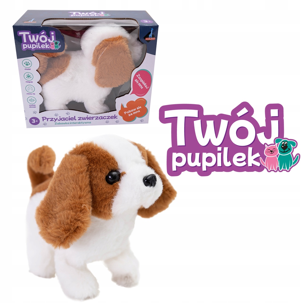 Interaktywna maskotka ASKATO Piesek na baterie – Twój przyjaciel w zabawie