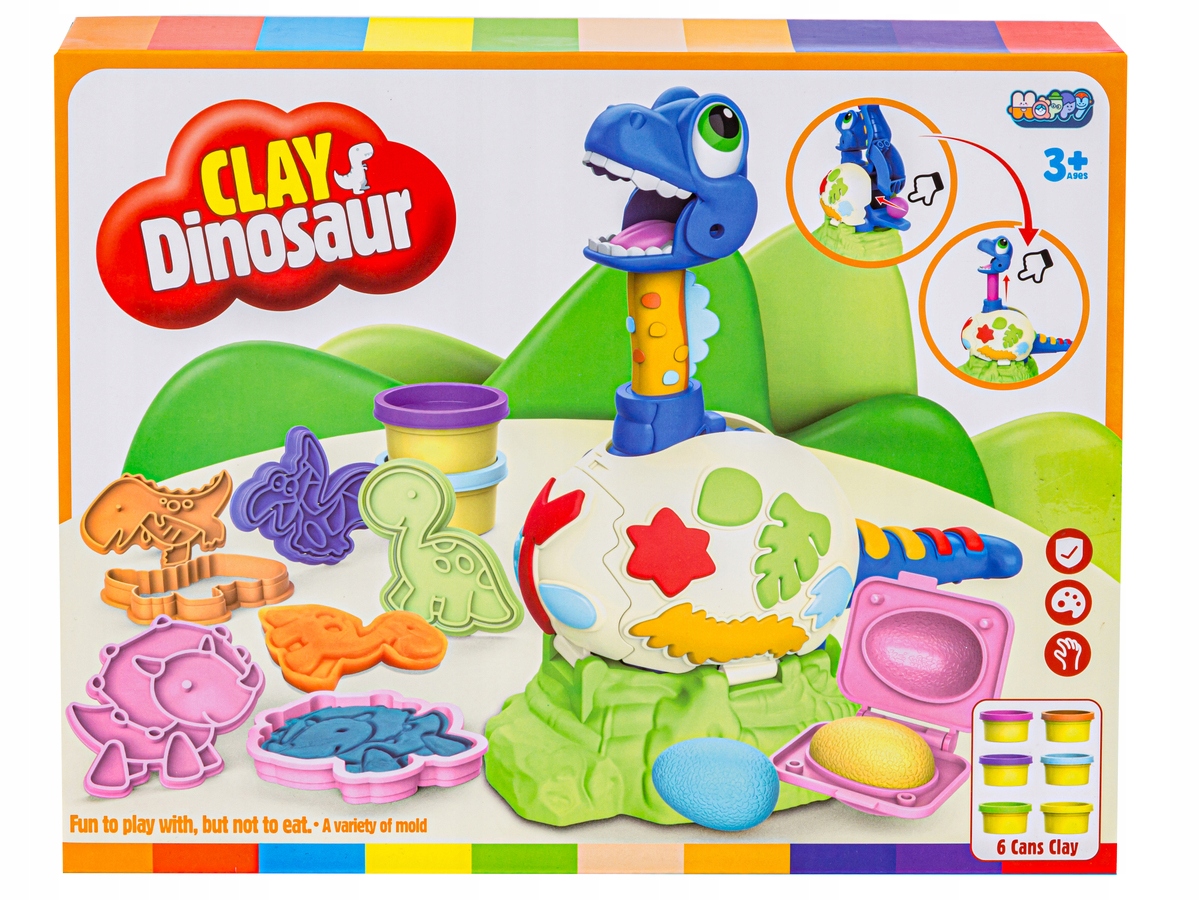 Kreatywny zestaw z masą plastyczną, ciastolina WYKLUWAJĄCY SIĘ DINOZAUR – Twórcza zabawa dla dzieci