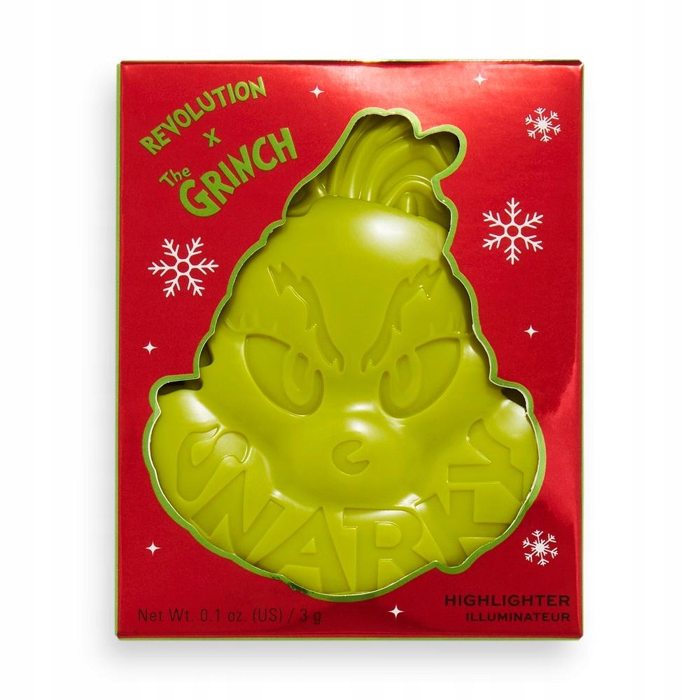 The Grinch x Revolution Snarky Highlighter – Rozświetlacz w kompakcie 3g, który zachwyca