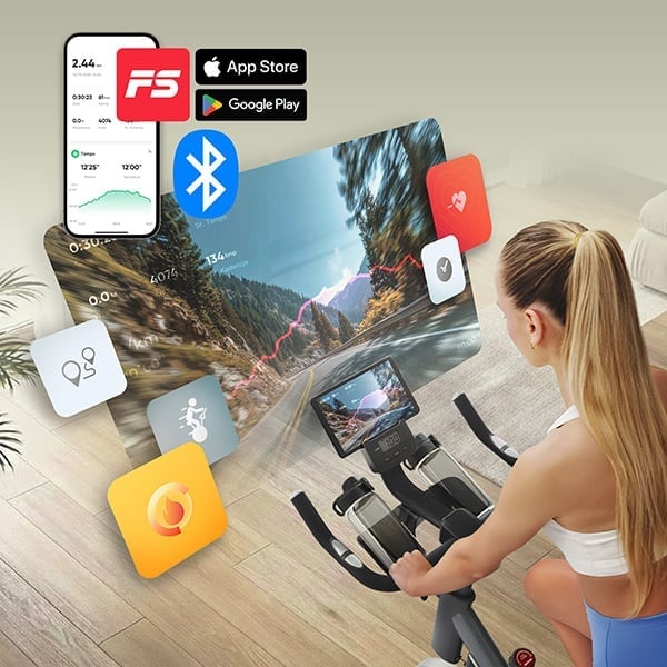 Rower spinningowy ZIPRO Modo - Połącz się z aplikacją, trenuj na wirtualnych trasach