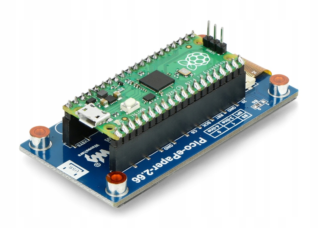 Wyświetlacz E-Paper E-Ink 2,66'' 296x152px - SPI - 2 kolory - do Raspberry Pi Pico