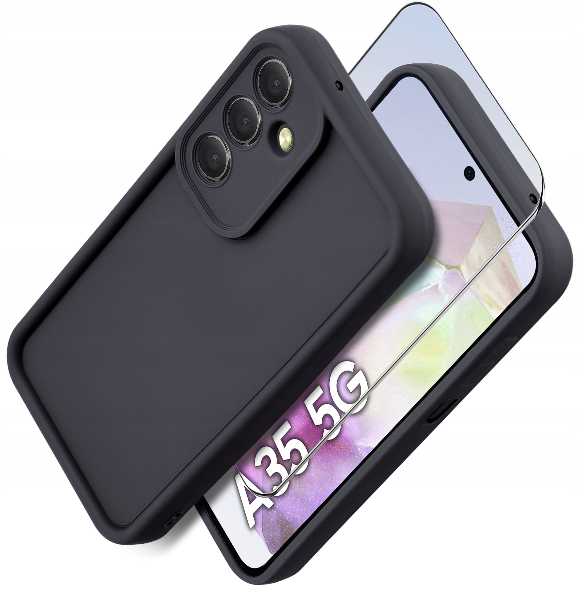 Etui do Samsung A35 5G silikonowe MATOWE + Szkło ochronne na ekran 9H – Ochrona i styl w jednym