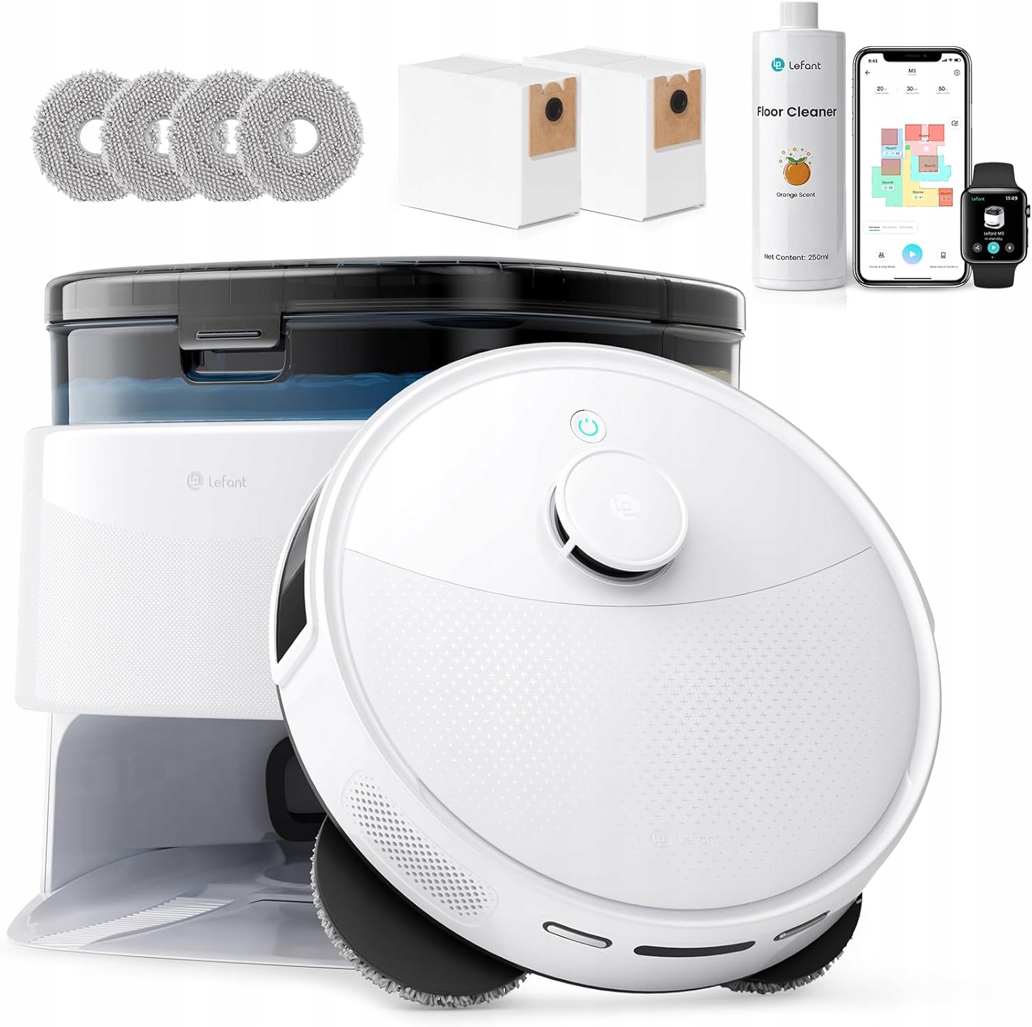 LEFANT M3 Gen2 – Robot sprzątający z funkcją mycia i mocą ssania 12000Pa