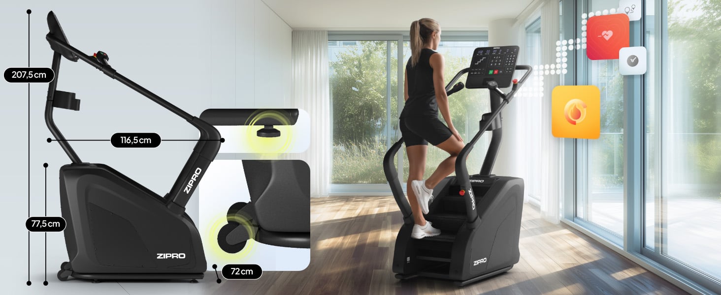 ZIPRO Legday w domowej siłowni – kobieta trenująca na stair climberze Legday.