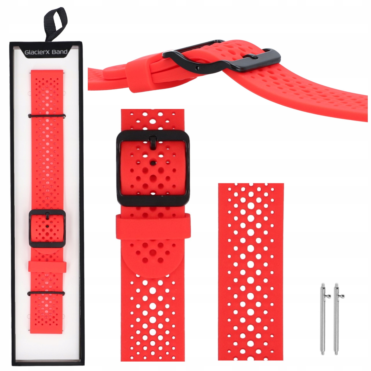 Pasek do smartwatcha Silicone Air Dot Ice Red Czerwony 22mm – Styl i funkcjonalność w jednym