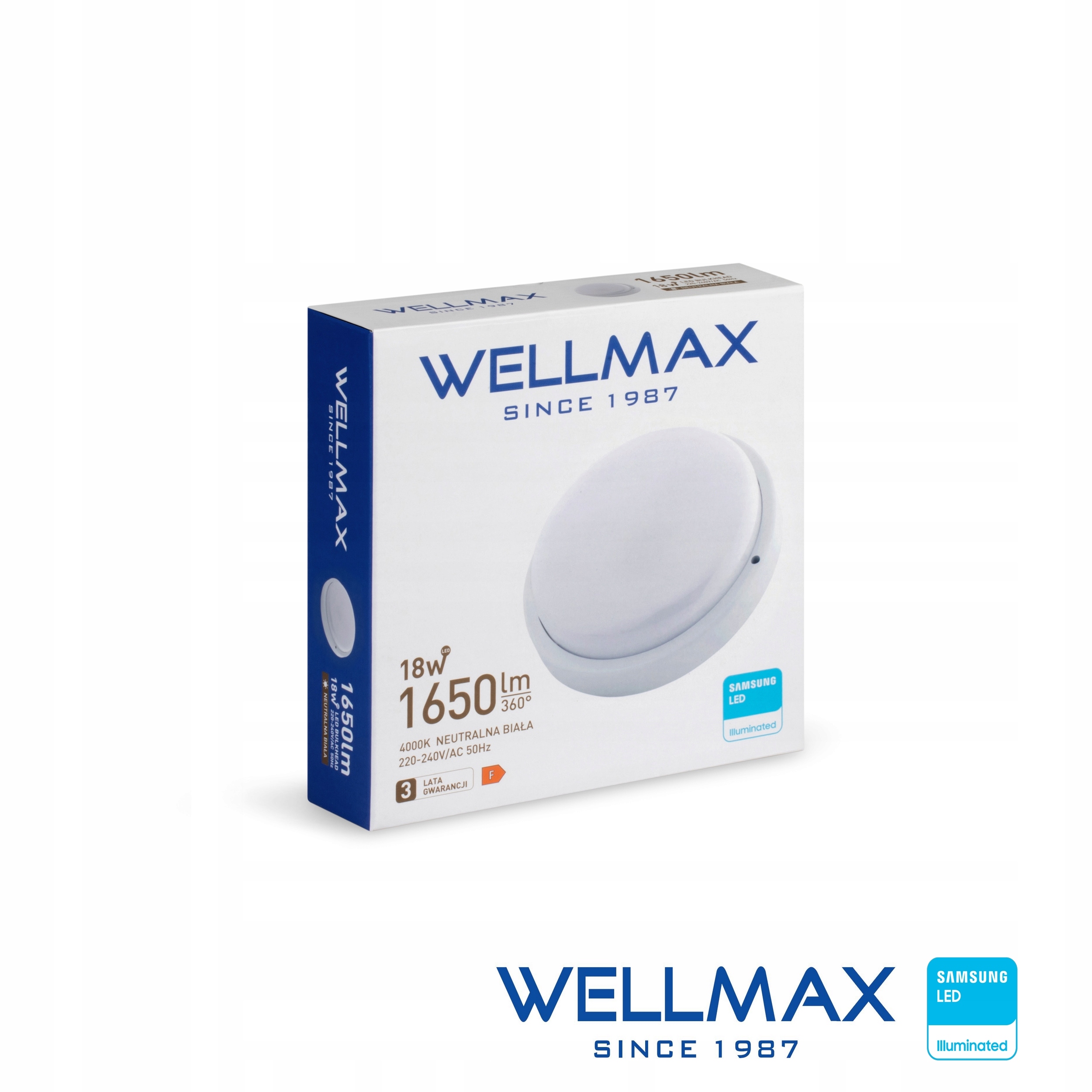 Lampa LED Bulkhead Okrągły Biały 18W 1650lm IP54 Neutralna 4000K – Idealne oświetlenie do Twojego domu