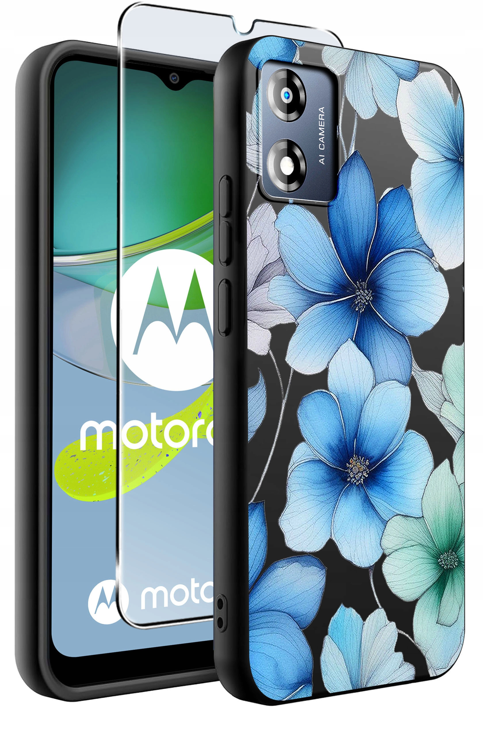 Etui do Motorola Moto E13 WZORY | Silikonowe Matt Case + Szkło Hartowane 9H – Ochrona i styl w jednym