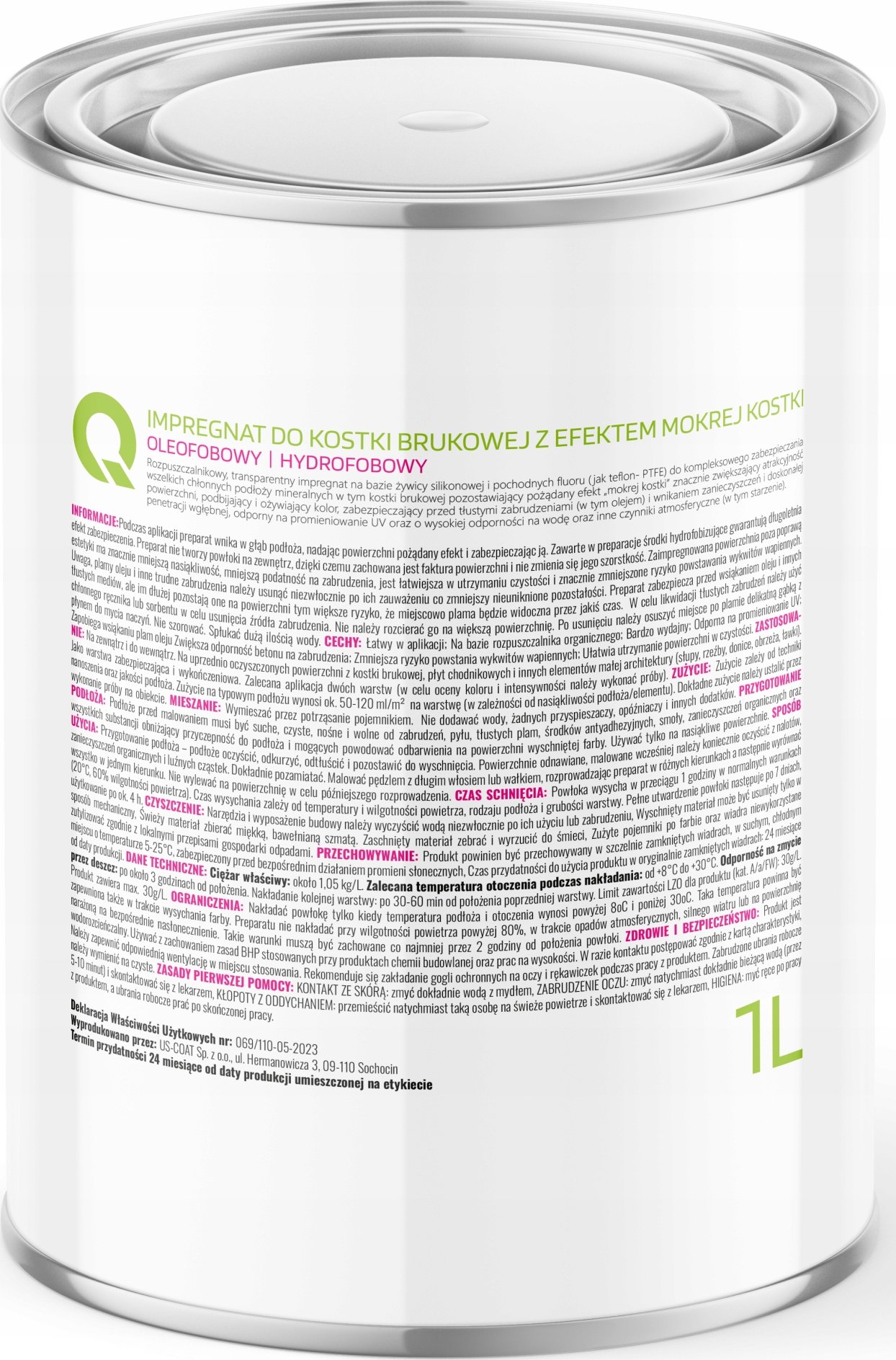 Właściwości oleofobowe i hydrofobowe impregnatu