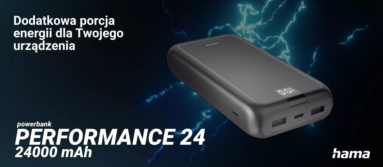 PowerPack Performance24 24000 mAh antracyt – kompaktowy powerbank z precyzyjnym wskaźnikiem pozostałej mocy