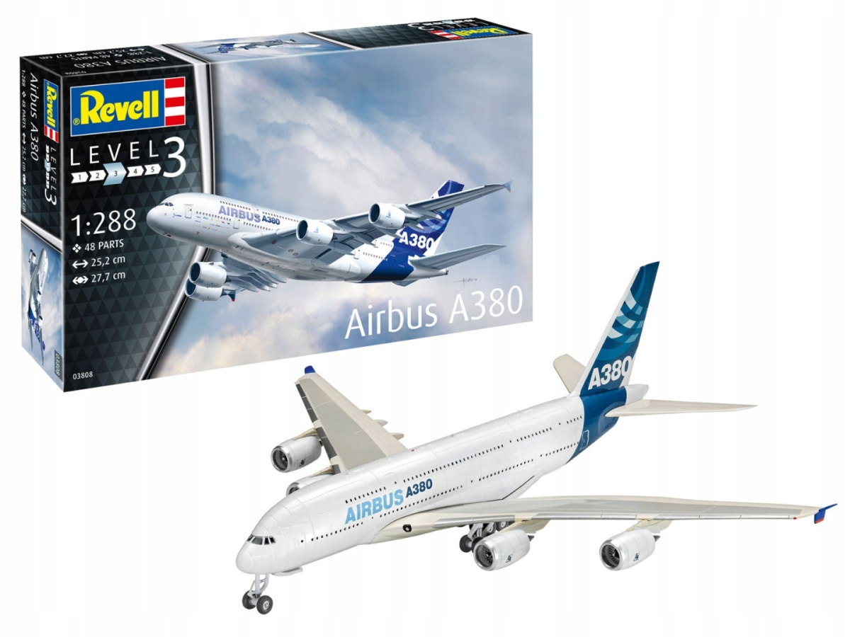 Cobi Model samolotu do sklejania Revell 63808 1:288 AIRBUS A380 – Odkryj historię lotnictwa