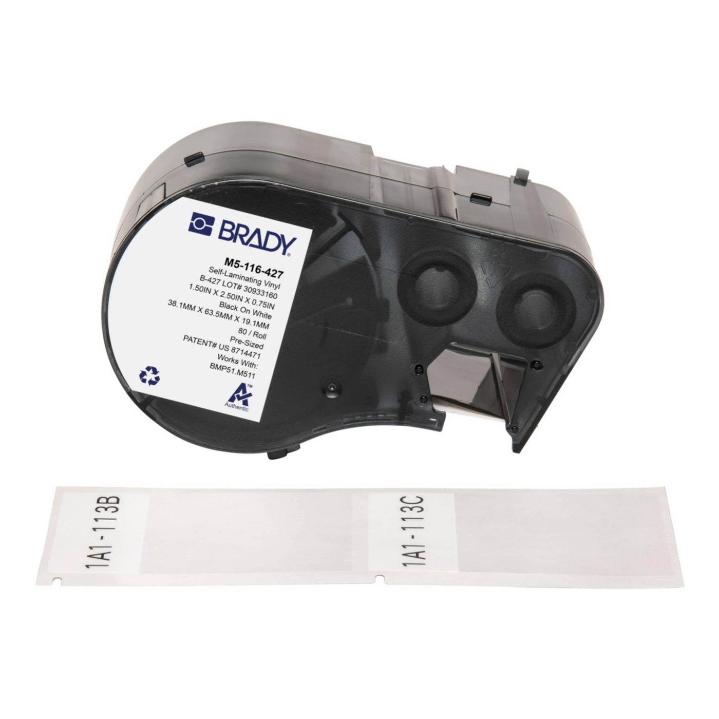 Wysokiej jakości rolki etykiet Brady M5-116-427