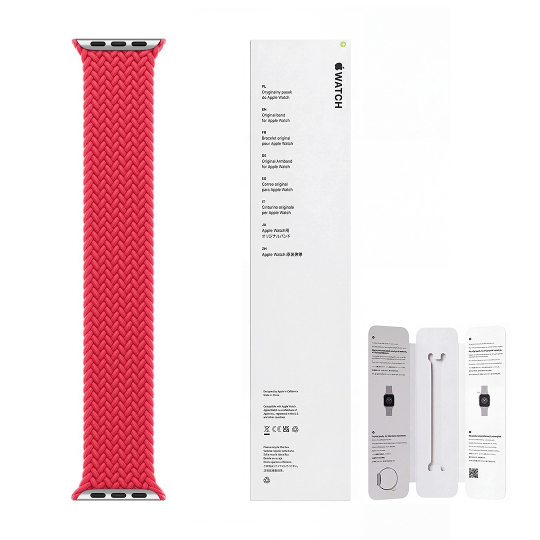 Pasek 45mm Braided Solo Loop rozmiar 2 czerwony ORYG – Idealne akcesorium do Apple Watch