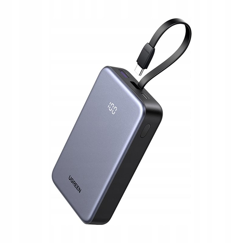 Powerbank UGREEN PB505 20000mAh USB-A, USB-C z wbudowanym kablem USB-C 20W – Niezawodne źródło energii