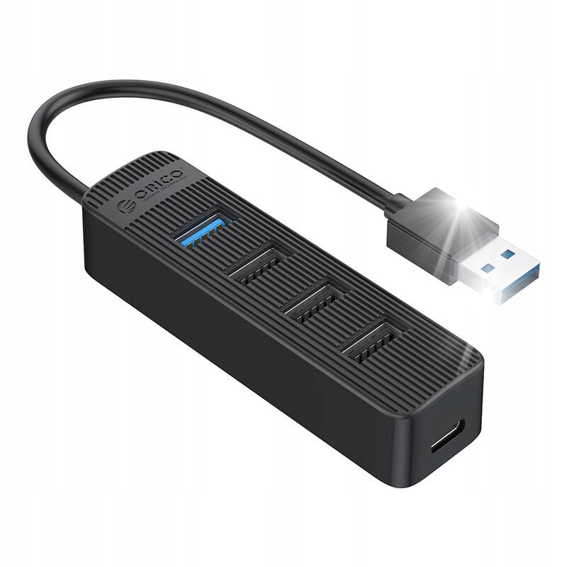 Hub USB Orico Adapter Hub Orico USB do USB 3.0 + 3x USB 2.0 (czarny) – Rozbuduj swoje urządzenia