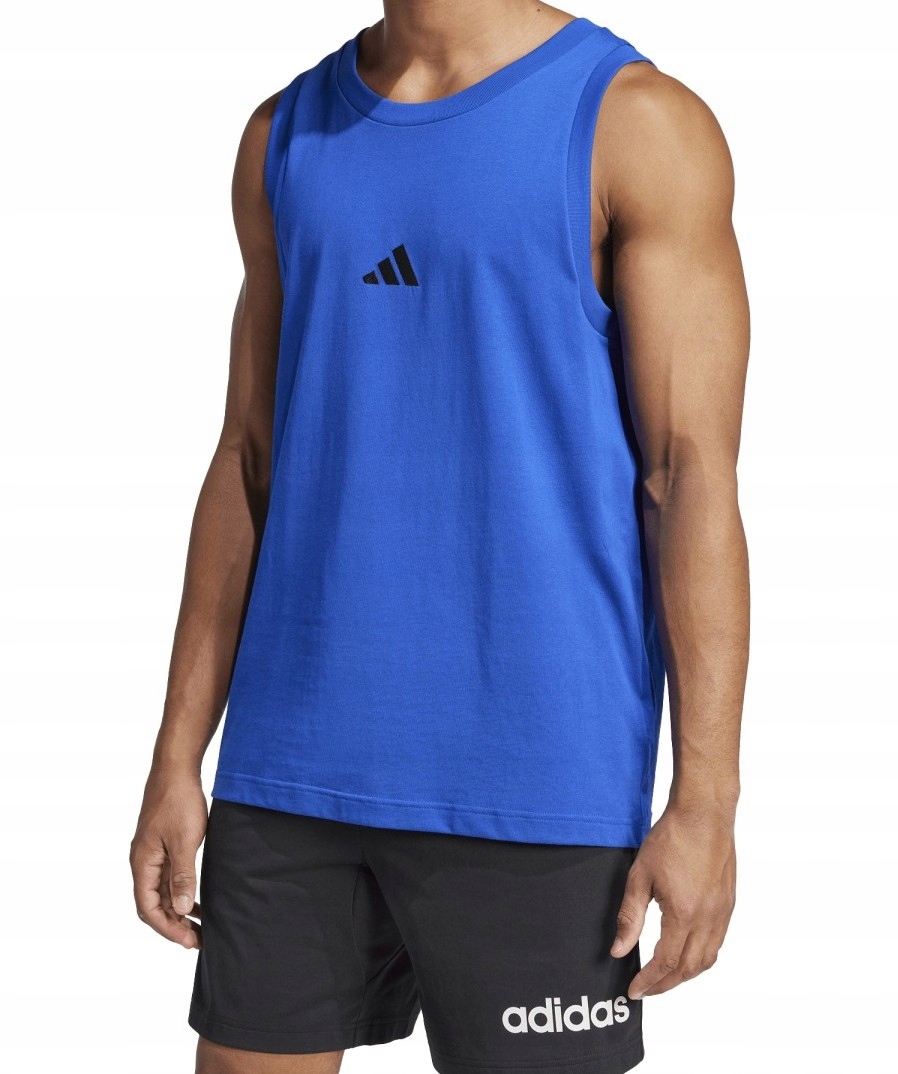Koszulka męska adidas Essentials Small Logo Tank niebieska JE8978 – Komfort i styl na co dzień