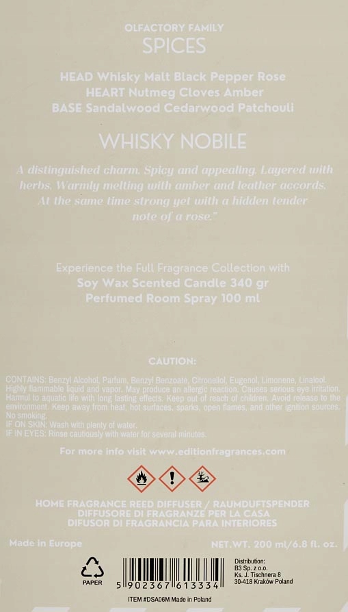 Wyrazisty zapach whisky z nutami drzewnymi