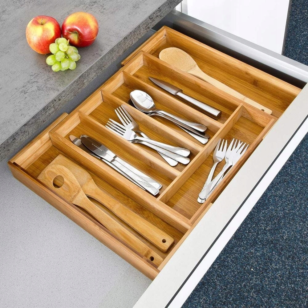 Wkład / Organizer do szuflady na sztućce rozsuwny 52/31x31cm Krisberg KS-2546 – Idealne rozwiązanie dla Twojej kuchni