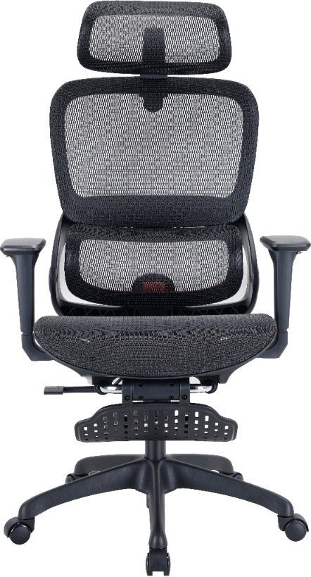 Ergonomiczne krzesło biurowe B100 Mesh Black z podnóżkiem – Komfort i wsparcie w pracy