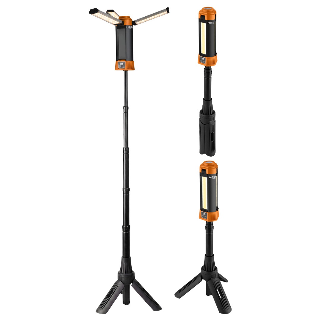Lampa akumulatorowa ze statywem 3000 lm NEO TOOLS 99-137 – Mobilne oświetlenie do każdego zadania